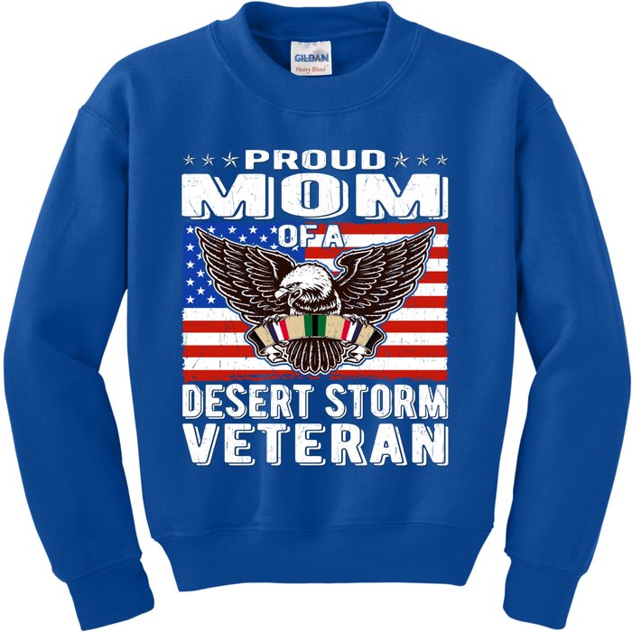 Proud Mom Of Desert Storm Veteran Persian Gulf War Veterans Cute Gift Kids Sweatshirt