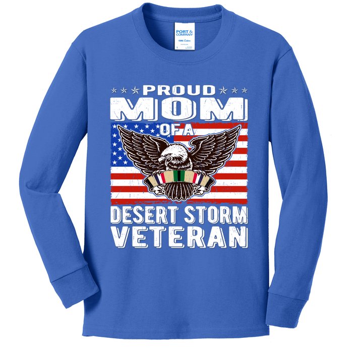 Proud Mom Of Desert Storm Veteran Persian Gulf War Veterans Cute Gift Kids Long Sleeve Shirt