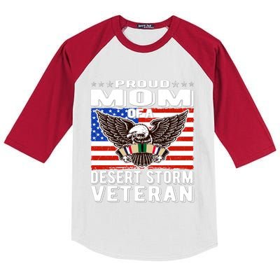 Proud Mom Of Desert Storm Veteran Persian Gulf War Veterans Cute Gift Kids Colorblock Raglan Jersey