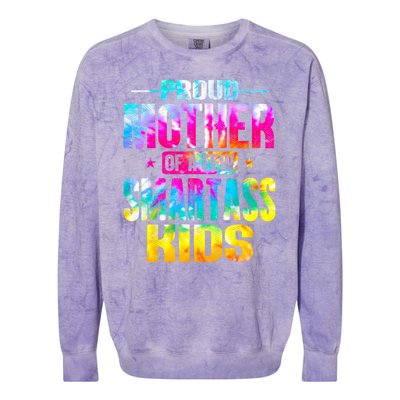 Proud Mother Of A Few Smartass Kidss MotherS Day Colorblast Crewneck Sweatshirt