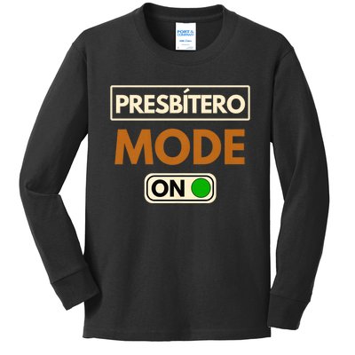 PresbíTero Mode On Christianity Minister And Church Deacon Kids Long Sleeve Shirt