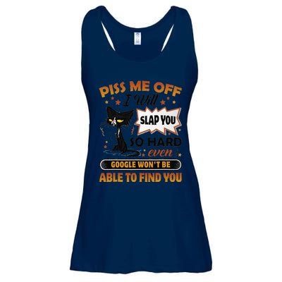 Piss Me Off I Will Slap You So Hard Funny Black Cat Sarcasm Ladies Essential Flowy Tank