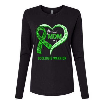 proud mom of a scoliosis warrior ribbon heart Womens Cotton Relaxed Long Sleeve T-Shirt