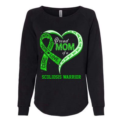 proud mom of a scoliosis warrior ribbon heart Womens California Wash Sweatshirt