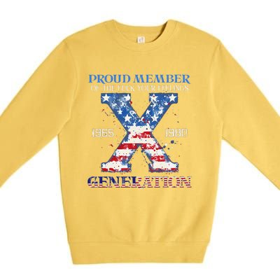 Proud Member Of The Fuck Your Feelings Gen X Usa 4th Of July Premium Crewneck Sweatshirt