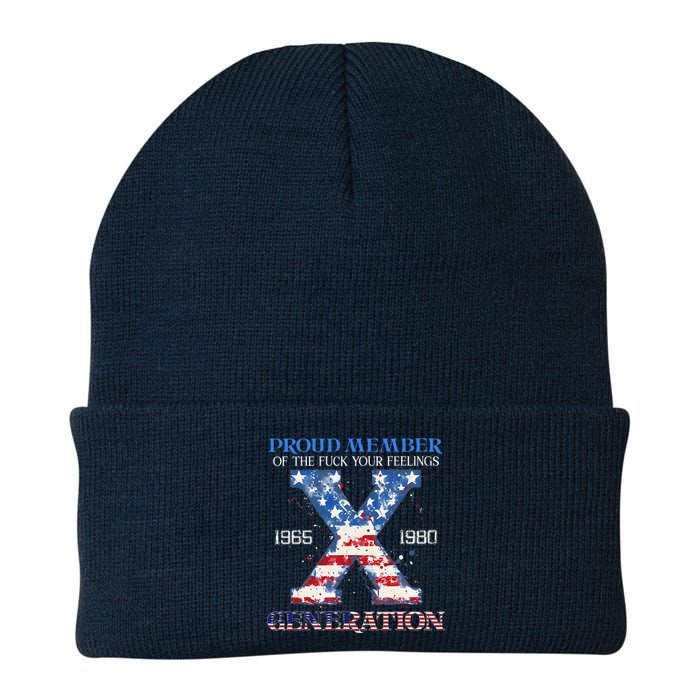 Proud Member Of The Fuck Your Feelings Gen X Usa 4th Of July Knit Cap Winter Beanie