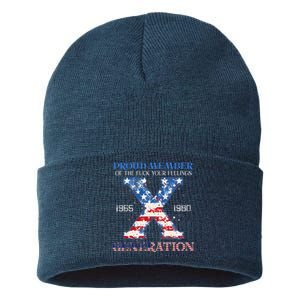 Proud Member Of The Fuck Your Feelings Gen X Usa 4th Of July Sustainable Knit Beanie