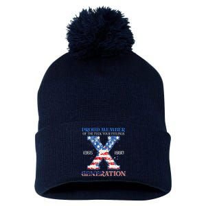 Proud Member Of The Fuck Your Feelings Gen X Usa 4th Of July Pom Pom 12in Knit Beanie