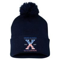 Proud Member Of The Fuck Your Feelings Gen X Usa 4th Of July Pom Pom 12in Knit Beanie