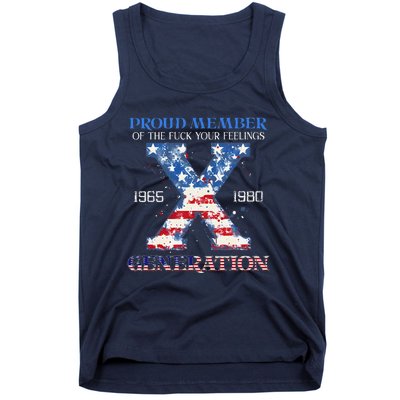 Proud Member Of The Fuck Your Feelings Gen X Usa 4th Of July Tank Top