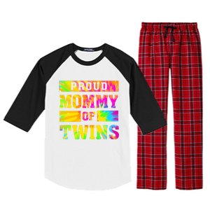 Proud Mommy Of Twins Gift Mother Twin Mom Cute Gift Raglan Sleeve Pajama Set