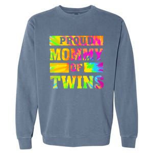 Proud Mommy Of Twins Gift Mother Twin Mom Cute Gift Garment-Dyed Sweatshirt