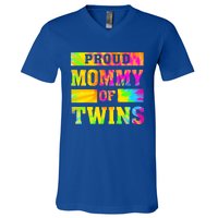 Proud Mommy Of Twins Gift Mother Twin Mom Cute Gift V-Neck T-Shirt