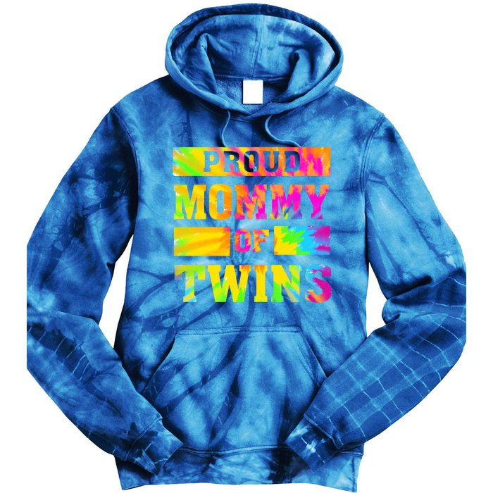 Proud Mommy Of Twins Gift Mother Twin Mom Cute Gift Tie Dye Hoodie