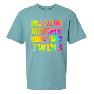 Proud Mommy Of Twins Gift Mother Twin Mom Cute Gift Sueded Cloud Jersey T-Shirt