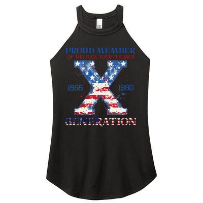 Proud Member Of The Fuck Your Feelings Gen X Usa 4th Of July Women's Perfect Tri Rocker Tank