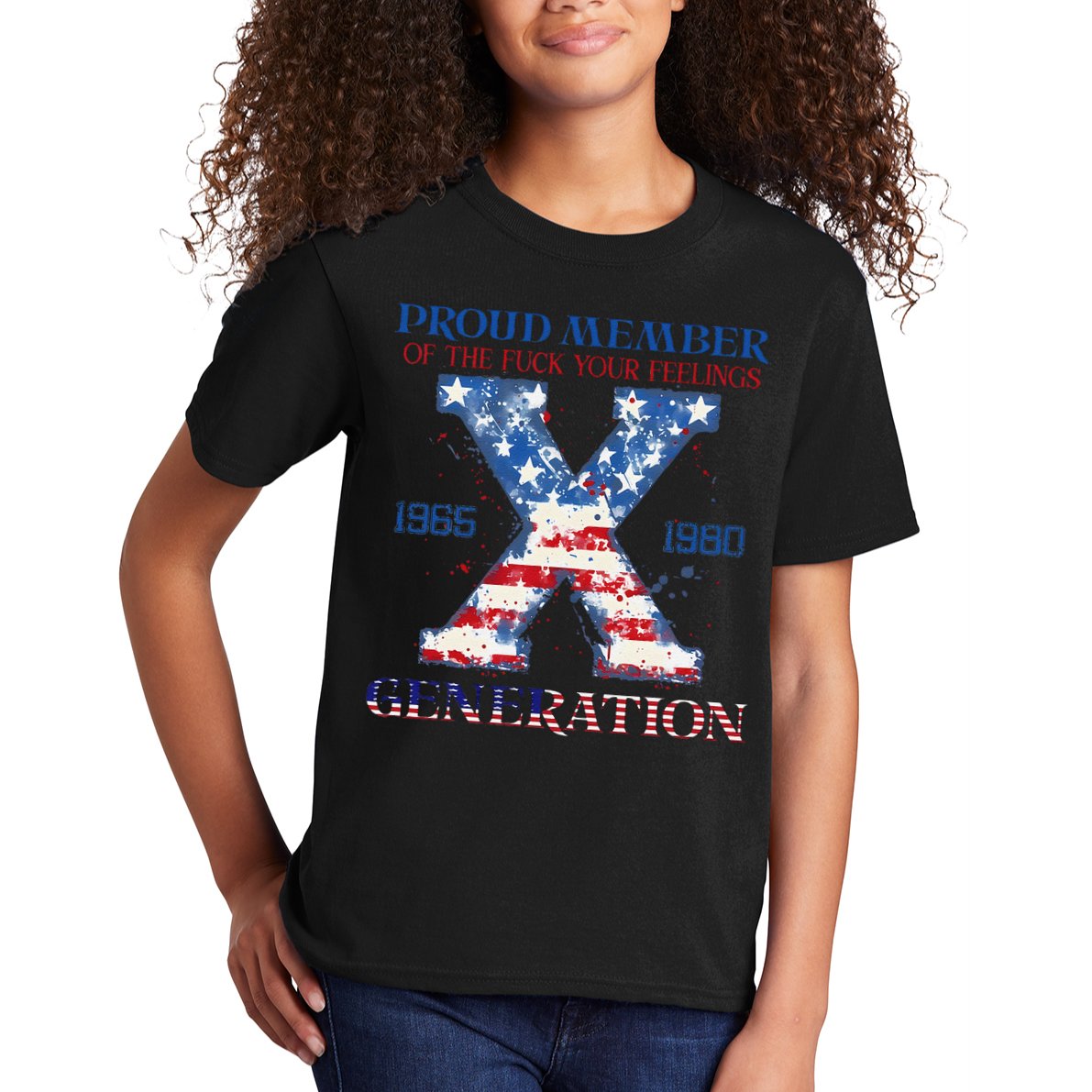 Proud Member Of The Fuck Your Feelings Gen X Usa 4th Of July Kids T-Shirt