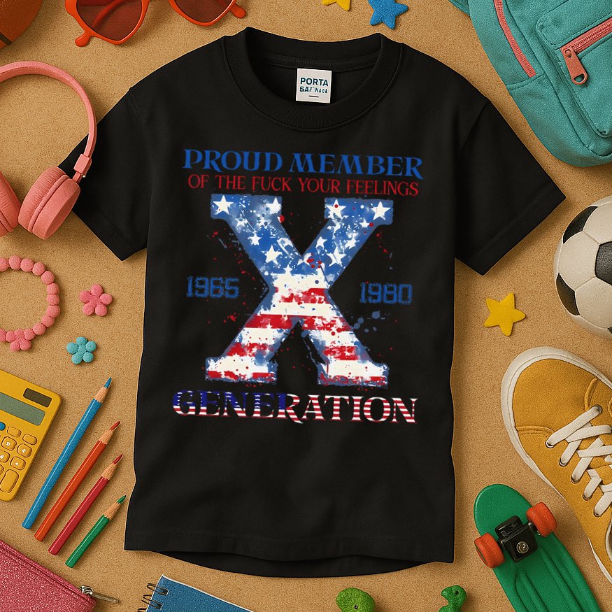 Proud Member Of The Fuck Your Feelings Gen X Usa 4th Of July Kids T-Shirt