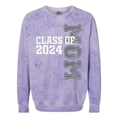 Proud Mom Of A Class Of 2024 Graduate Senior 24 Graduation Colorblast Crewneck Sweatshirt