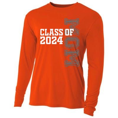 Proud Mom Of A Class Of 2024 Graduate Senior 24 Graduation Cooling Performance Long Sleeve Crew