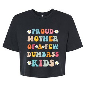 Proud Mother Of A Few Dumbass Stepmom Mothers Day Bella+Canvas Jersey Crop Tee