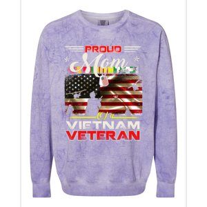 Proud Mom Of Vietnam Veteran Cool Gift Funny Gift Colorblast Crewneck Sweatshirt