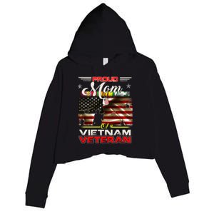 Proud Mom Of Vietnam Veteran Cool Gift Funny Gift Crop Fleece Hoodie