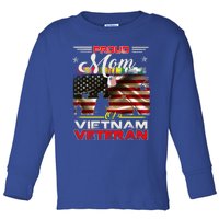 Proud Mom Of Vietnam Veteran Cool Gift Funny Gift Toddler Long Sleeve Shirt