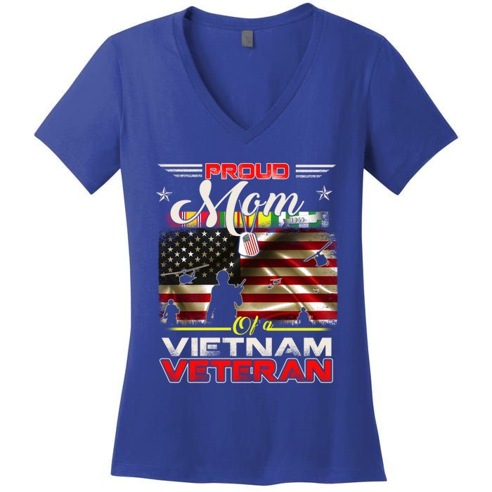 Proud Mom Of Vietnam Veteran Cool Gift Funny Gift Women's V-Neck T-Shirt