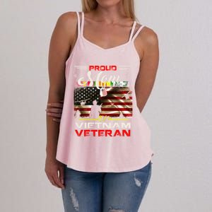 Proud Mom Of Vietnam Veteran Cool Gift Funny Gift Women's Strappy Tank