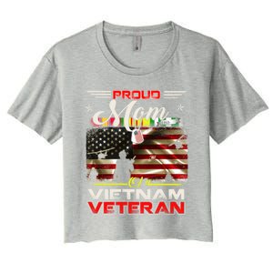 Proud Mom Of Vietnam Veteran Cool Gift Funny Gift Women's Crop Top Tee