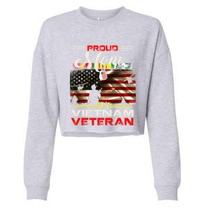 Proud Mom Of Vietnam Veteran Cool Gift Funny Gift Cropped Pullover Crew