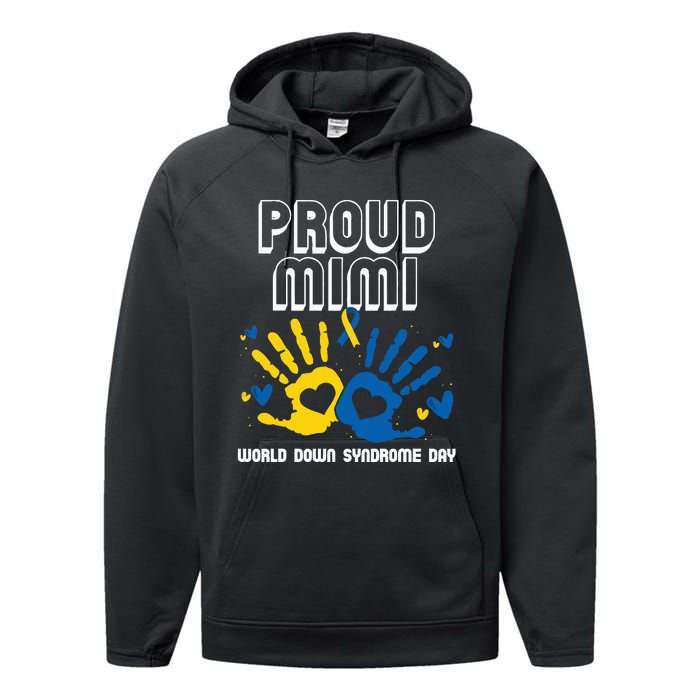 Proud Mimi Of Down Syndrome Family Awareness Matching Performance Fleece Hoodie