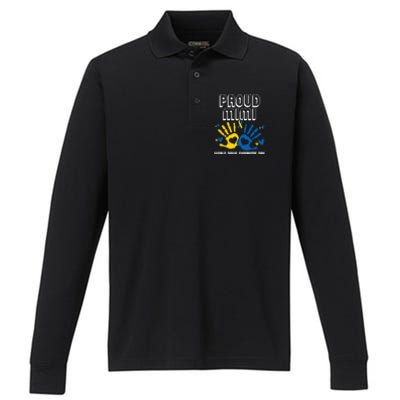 Proud Mimi Of Down Syndrome Family Awareness Matching Performance Long Sleeve Polo