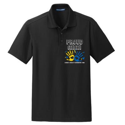 Proud Mimi Of Down Syndrome Family Awareness Matching Dry Zone Grid Polo