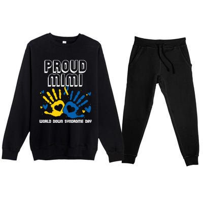 Proud Mimi Of Down Syndrome Family Awareness Matching Premium Crewneck Sweatsuit Set