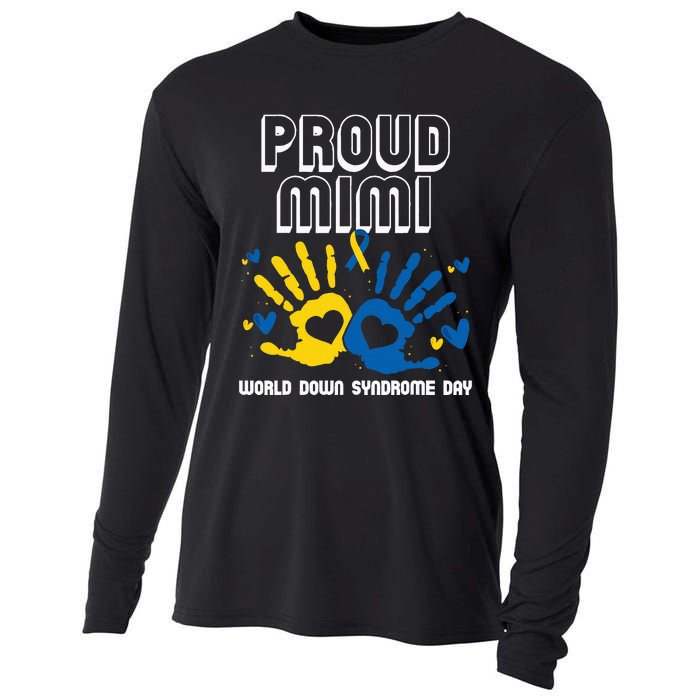 Proud Mimi Of Down Syndrome Family Awareness Matching Cooling Performance Long Sleeve Crew