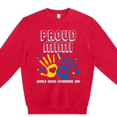 Proud Mimi Of Down Syndrome Family Awareness Matching Premium Crewneck Sweatshirt