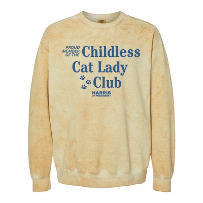 Proud Member Of The Childless Cat Lady Club Harris For President 2024 Colorblast Crewneck Sweatshirt