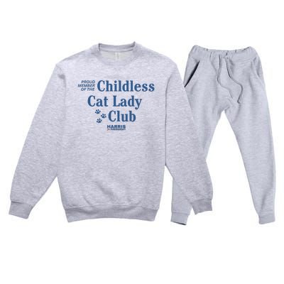 Proud Member Of The Childless Cat Lady Club Harris For President 2024 Premium Crewneck Sweatsuit Set