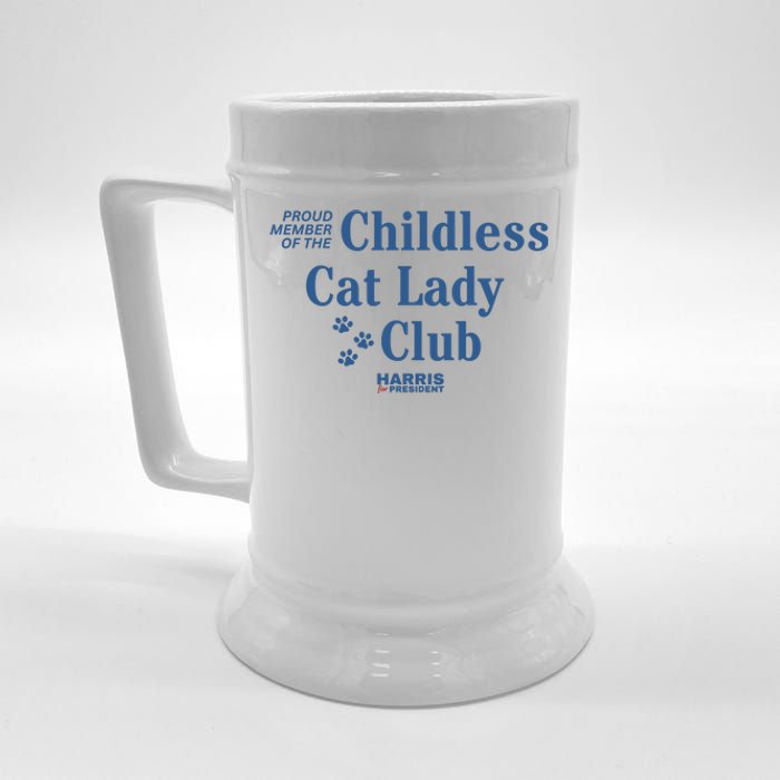 Proud Member Of The Childless Cat Lady Club Harris For President 2024 Beer Stein