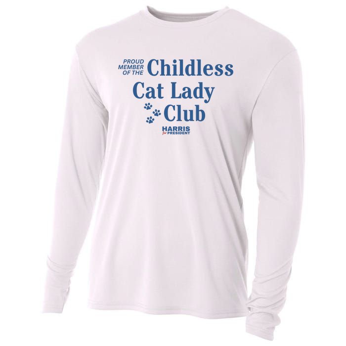 Proud Member Of The Childless Cat Lady Club Harris For President 2024 Cooling Performance Long Sleeve Crew