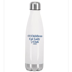 Proud Member Of The Childless Cat Lady Club Harris For President 2024 Stainless Steel Insulated Water Bottle