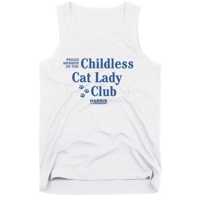 Proud Member Of The Childless Cat Lady Club Harris For President 2024 Tank Top