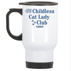 Proud Member Of The Childless Cat Lady Club Harris For President 2024 Stainless Steel Travel Mug