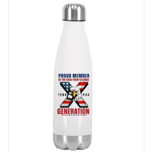 Proud Member Of The Fuck Your Feelings Generation Gen X Stainless Steel Insulated Water Bottle