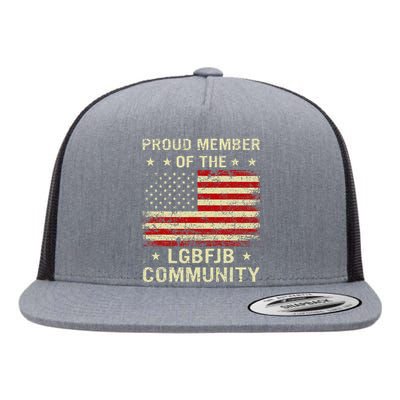 Proud Member Of Lgbfjb Community Anti Biden Us Flag Flat Bill Trucker Hat