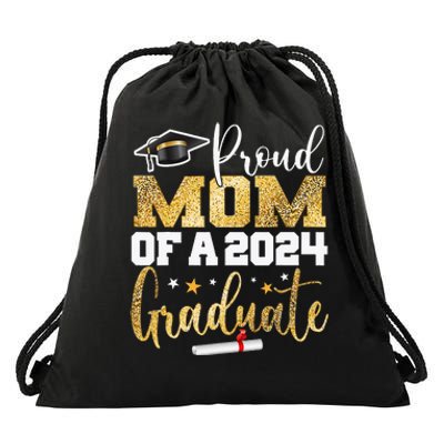 Proud Mom Of A 2024 Graduate Class Senior Drawstring Bag