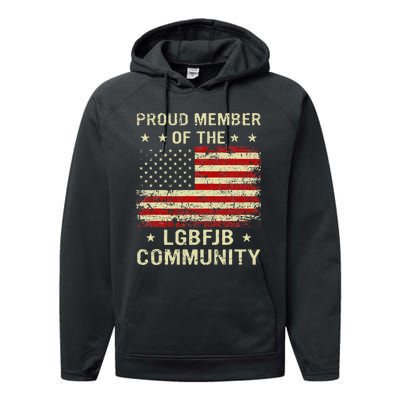 Proud Member Of Lgbfjb Community Anti Biden Us Flag Performance Fleece Hoodie