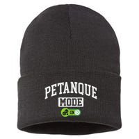 Petanque Mode On Funny Boules Petanque Player Coach Sustainable Knit Beanie